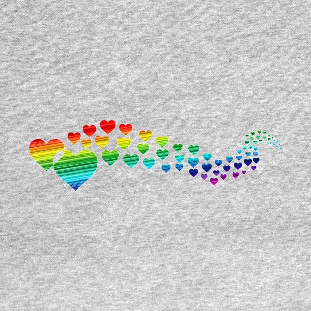 Loving Wave of Rainbow Hearts by magentasponge